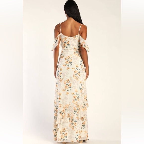NWT Lulus Shadow Blossom Cream Floral Maxi Dress - Picture 3 of 12